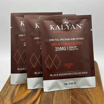 6 Pack Kalyan Black Diamond Collection Full Spectrum Milk Chocolate Squares
